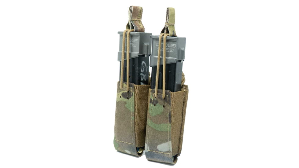 GBRS Group Double Pistol Magazine Pouch - Bungee Retention, RANGER GREEN, GEAR-DPMP-BR-RG