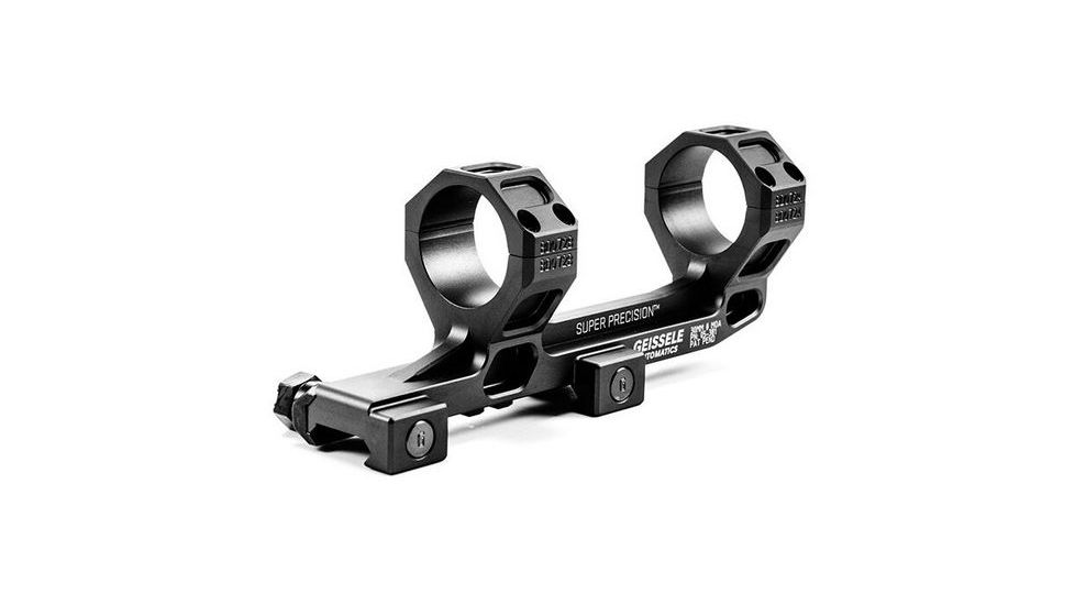 Geissele AR-15/M4 Super Precision Scope Mount, 30 mm Tube, 0 MOA, Extended, Type 3 Anodized, Black, 05-381B