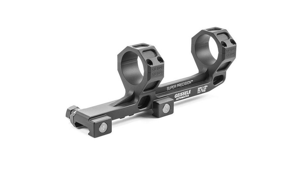 Geissele AR-15/M4 Super Precision Scope Mount, 30 mm Tube, 0 MOA, Hyper Extended, Type 3 Anodized, Black, 05-374B