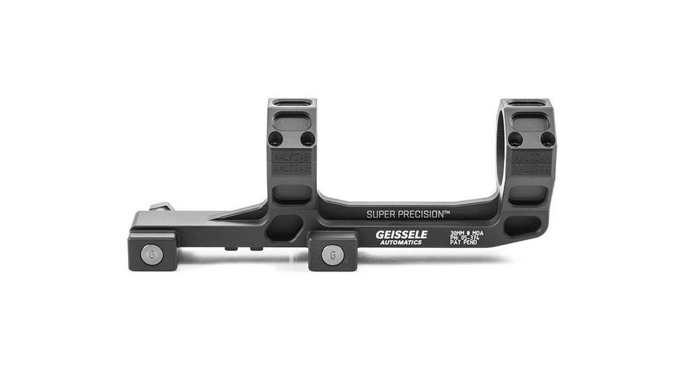 Geissele AR-15/M4 Super Precision Scope Mount, 30 mm Tube, 0 MOA, Hyper Extended, Type 3 Anodized, Black, 05-374B