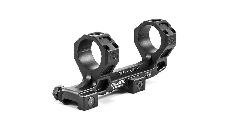 Geissele AR-15/M4 Super Precision Scope Mount, 30 mm Tube, 0 MOA, Standard, Type 3 Anodized, Black, 05-404B
