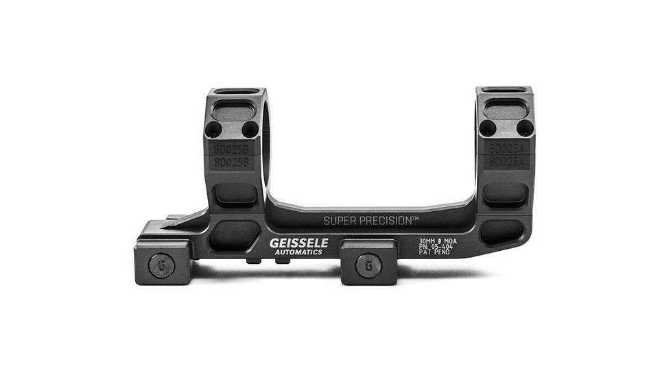 Geissele AR-15/M4 Super Precision Scope Mount, 30 mm Tube, 0 MOA, Standard, Type 3 Anodized, Black, 05-404B
