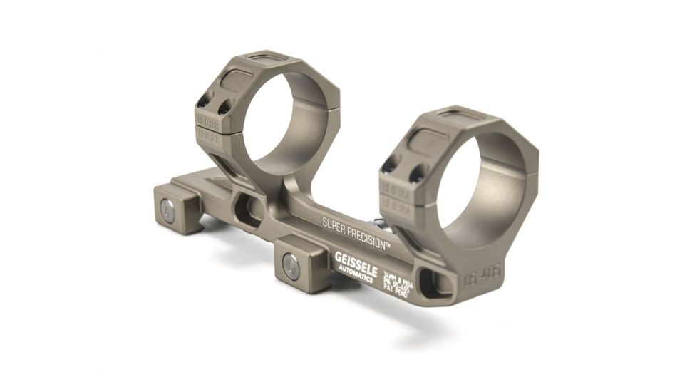 Geissele AR-15/M4 Super Precision Scope Mount, 34 mm Tube, 0 MOA, Standard, Type 3 Anodized, DDC, 05-417S