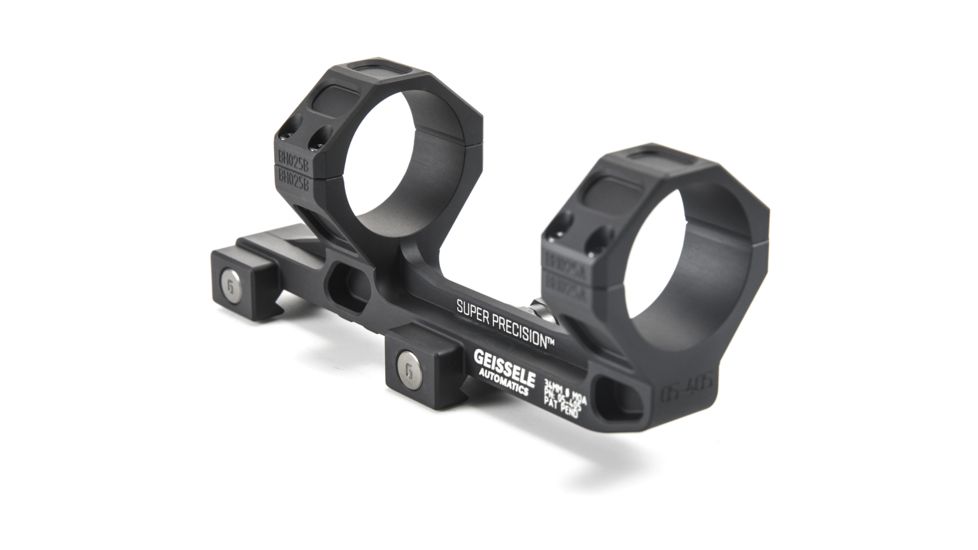 Geissele AR-15/M4 Super Precision Scope Mount, 34 mm Tube, 0 MOA, Extended, Type 3 Anodized, Black, 05-405B