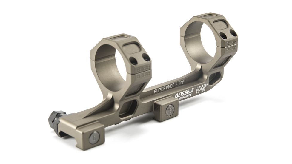 Geissele AR-15/M4 Super Precision Scope Mount, 34 mm Tube, 0 MOA, Extended, Type 3 Anodized, DDC, 05-405S