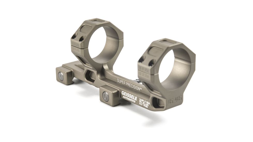 Geissele AR-15/M4 Super Precision Scope Mount, 34 mm Tube, 0 MOA, Hyper Extended, Type 3 Anodized, DDC, 05-418S