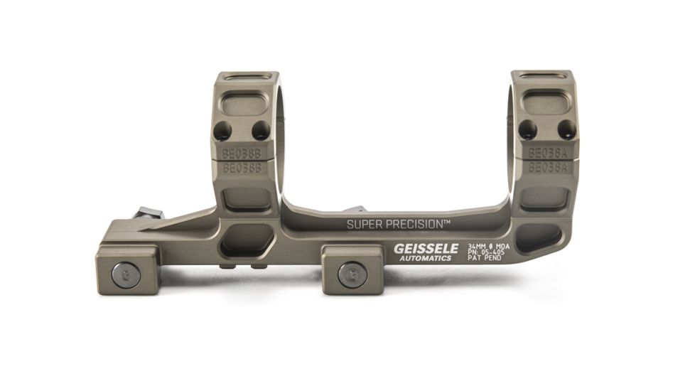 Geissele AR-15/M4 Super Precision Scope Mount, 34 mm Tube, 0 MOA, Extended, Type 3 Anodized, DDC, 05-405S