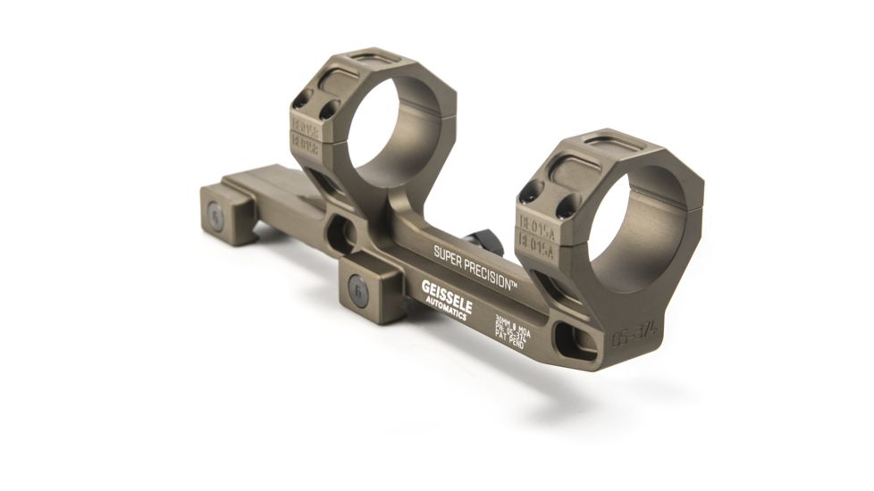 Geissele AR-15/M4 Super Precision Scope Mount, 30 mm Tube, 0 MOA, Hyper Extended, Type 3 Anodized, DDC, 05-374S