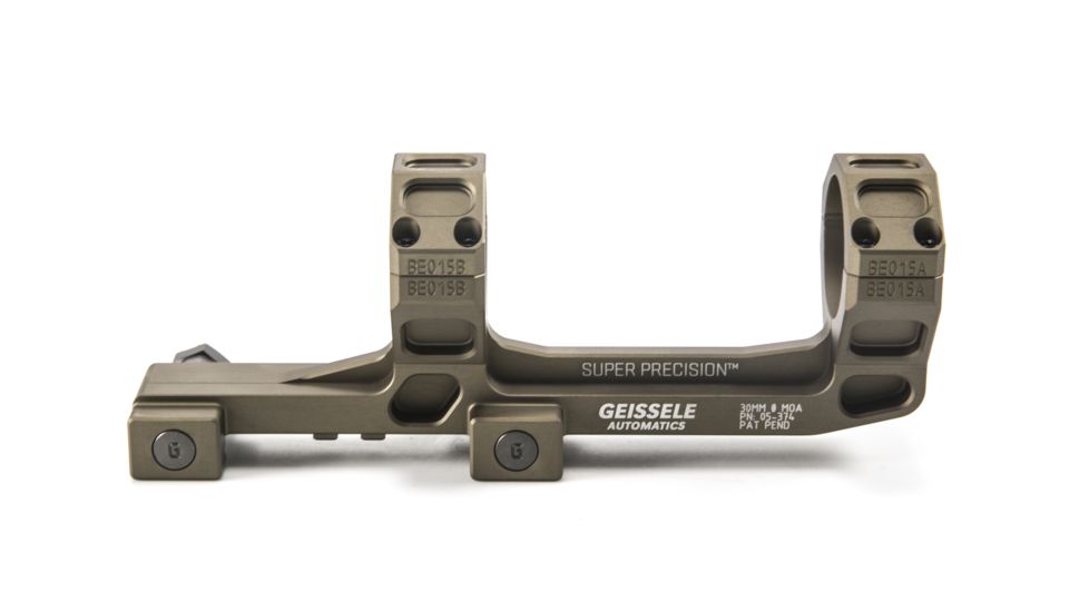 Geissele AR-15/M4 Super Precision Scope Mount, 30 mm Tube, 0 MOA, Hyper Extended, Type 3 Anodized, DDC, 05-374S