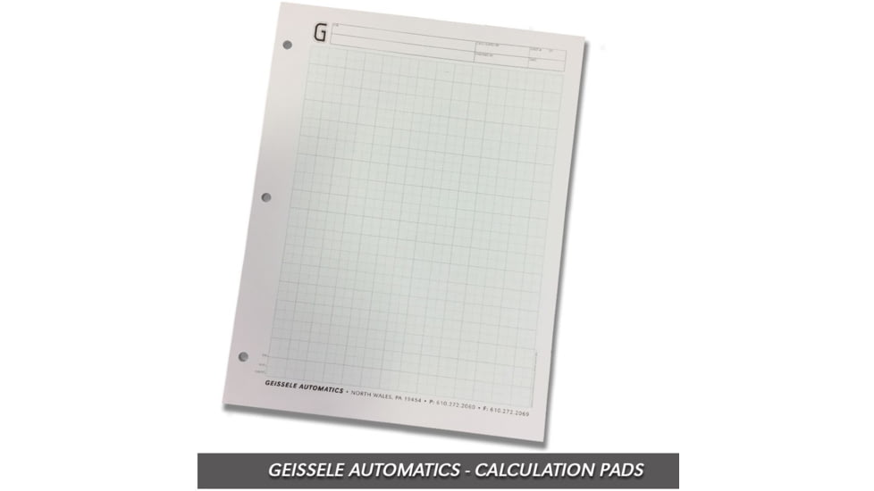 Geissele Automatics Calculation Pads, 50 Sheets, 09-130
