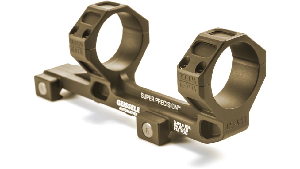 Geissele SR-25/AR-10 Super Precision Series Hyper Extended Scope Mount,34mm,7075-T6 Aluminum,Desert Dirt Color 05-411S