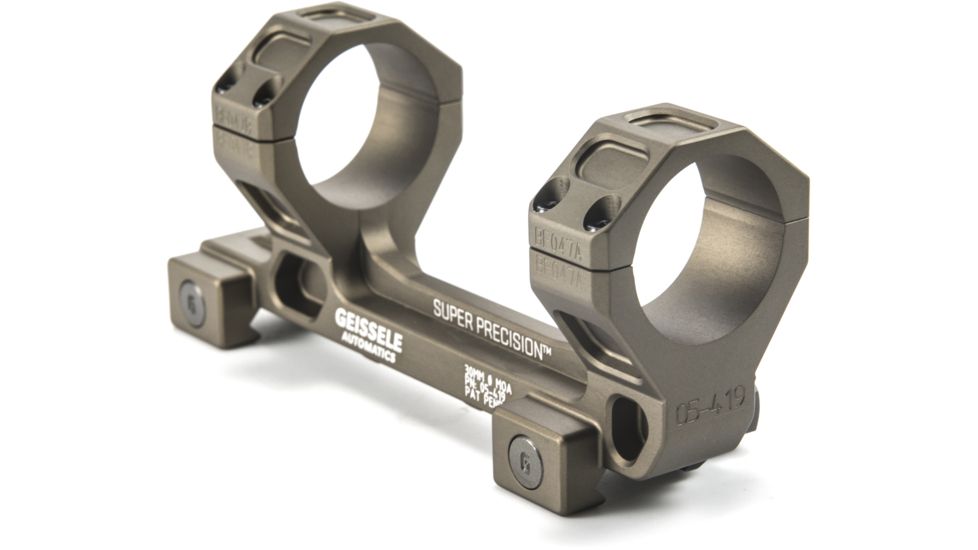 Geissele SR-25/AR-10 Super Precision Series Standard Scope Mount,30mm,7075-T6 Aluminum,Desert Dirt Color 05-419S
