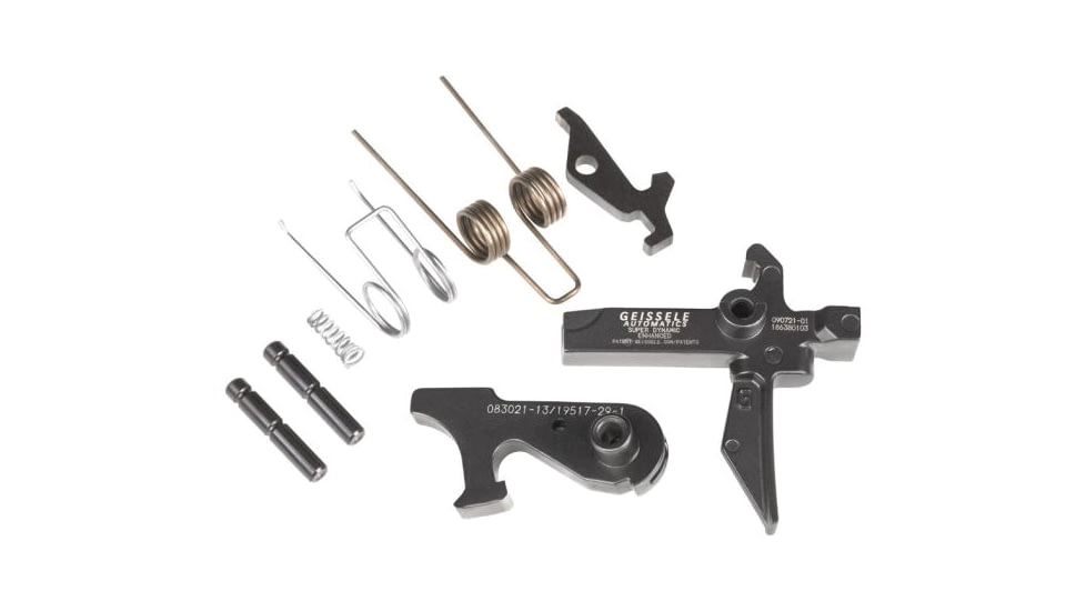 Geissele Super Dynamic AR-10/AR-15 Enhanced Trigger, Tactical Flat, 3.5 lb Pull, Black, 05-167