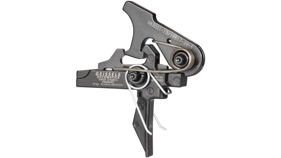 Geissele Super Dynamic AR-10/AR-15 Enhanced Trigger, Tactical Flat, 3.5 lb Pull, Black, 05-167
