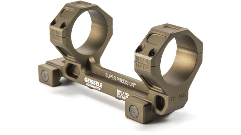 Geissele SR-25/AR-10 Super Precision Series Standard Scope Mount,34mm,7075-T6 Aluminum,Desert Dirt Color 05-409S