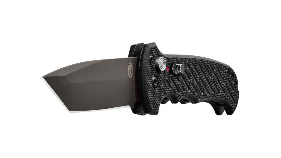 Gerber 06 Auto Automatic Folding Knife, 8.5 in Overall, 3.8 in S30V Fine Edge Tanto Black Oxide Blade, G10 Black Handle, 30-001296
