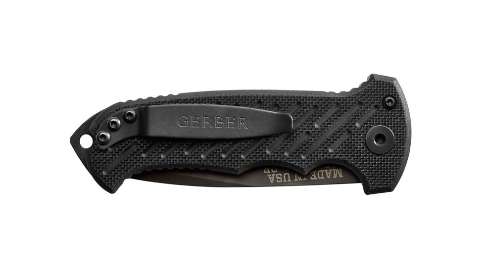 Gerber 06 Auto Automatic Folding Knife, 8.5 in Overall, 3.8 in S30V Fine Edge Tanto Black Oxide Blade, G10 Black Handle, 30-001296