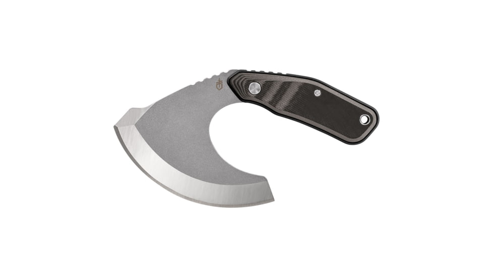 Gerber Downwind Ulu Fixed Blade Knife, 3.5in 7Cr17MoV Steel Stonewash Blade, Black G-10 Scale Handle, 30-001822