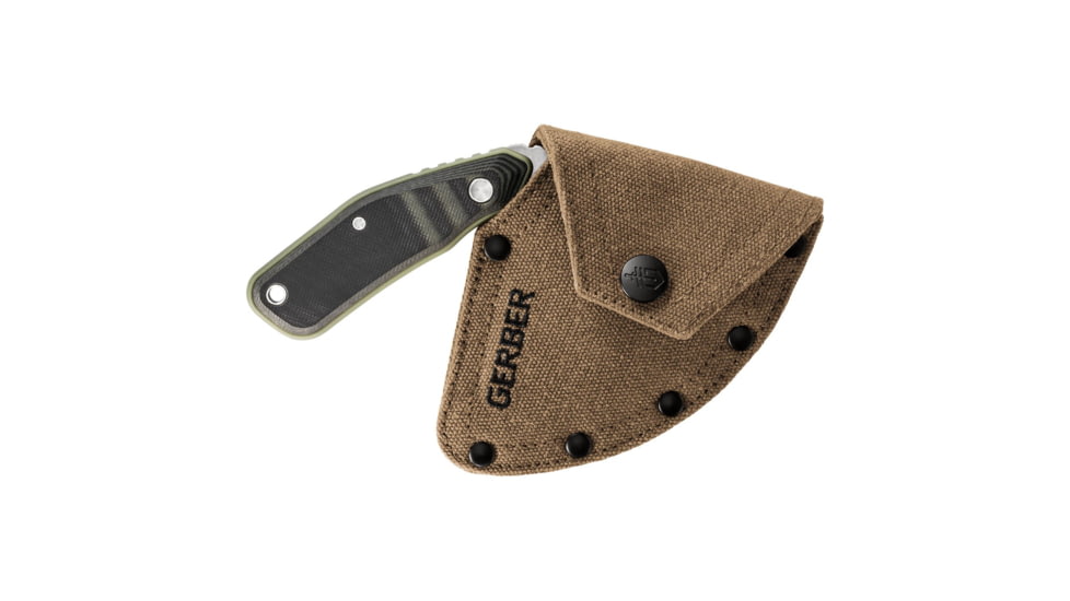 Gerber Downwind Ulu Fixed Blade Knife, 3.5in 7Cr17MoV Steel Stonewash Blade, Olive G-10 Scale Handle, 30-001824