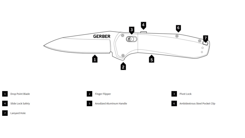 Gerber Highbrow Assist Open Folding Knife, Grey Handle, Plain Edge