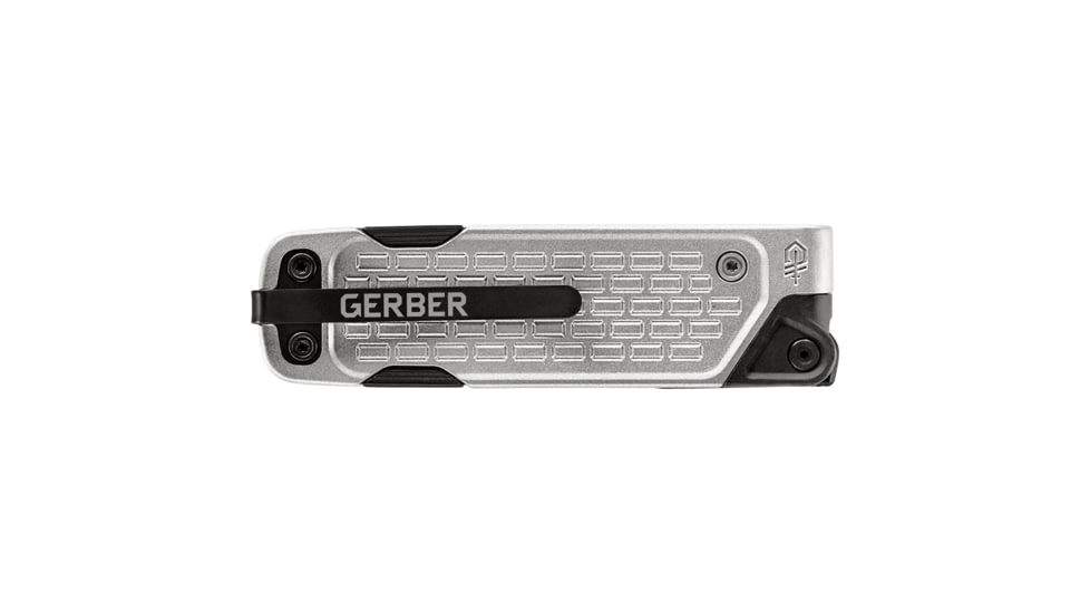Gerber Lockdown Driver Multi-tool, 2.5in ,Brush Silver Drop Point Blade, Silver Aluminum Handle, 31-003569