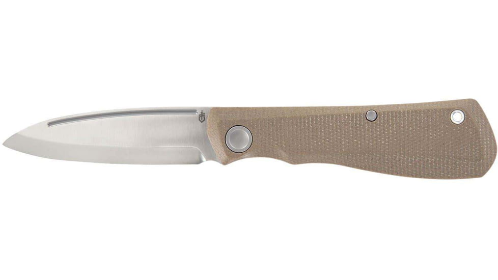 Gerber Mansfield Knife, 3.15in, Plain Blade, Natural Micarta Handle, 31-004120