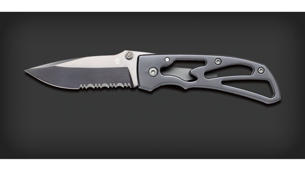 Gerber Powerframe Serrated Folding Clip Knife Clam 22 41964
