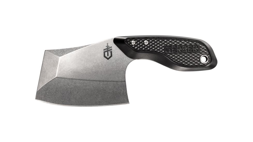 Gerber Tri-Tip Fixed Blade Knife, 7CR17MOV Steel, Cleaver, Black, 30-001693