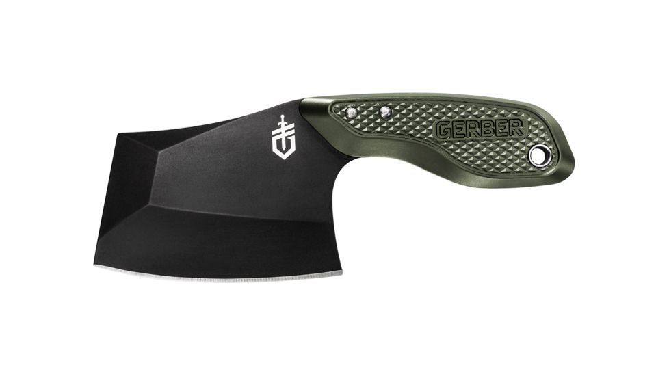 Gerber Tri-Tip Fixed Blade Knife, 7CR17MOV Steel, Cleaver, Green, 30-001694