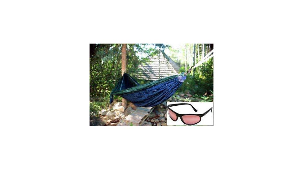 2-PC Backyard Vacation Kit Gift Package - Hanging Hamacha Hammock and Serengeti Summit Sunglasses 5603