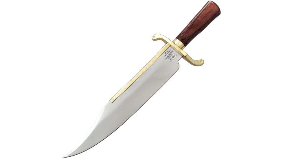 Gil Hibben 65th Anniversary West Bowie Knife, 20.5in Overall, 14in Mirror Bowie Blade, Brown Pakkawood Handle, Leather Sheath, GH5121