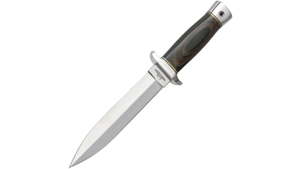 Gil Hibben Double Edge Boot Knife, 6 mirror finish double edge 5Cr15MoV stainless bl, Black pakkawood handle, GH5078