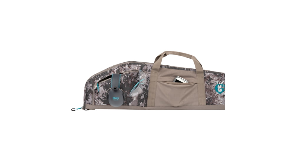 Girls With Guns Artemis Rifle Case w/Lockable Zipper and D-ring, 46in Long, Foam Padding, Plush Interior Lining, Flap pocket, Shade 2.0 Camo, 1112-46