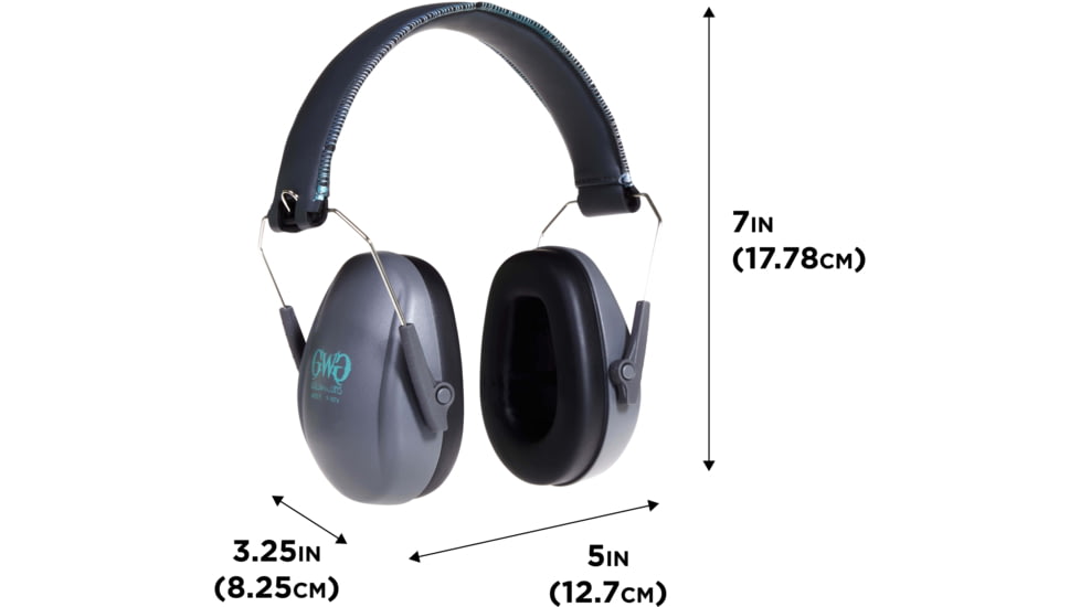 Girls With Guns Assure Low-Profile Earmuffs, 23 dB NRR, ANSI S3.19 &amp; CE EN352-1 Hearing Protection Rated, Gray/Teal/Black, One Size, 2319