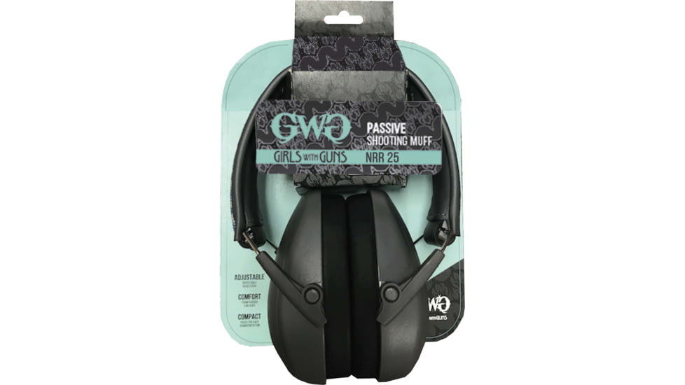 Girls With Guns Assure Low-Profile Earmuffs, 23 dB NRR, ANSI S3.19 &amp; CE EN352-1 Hearing Protection Rated, Gray/Teal/Black, One Size, 2319