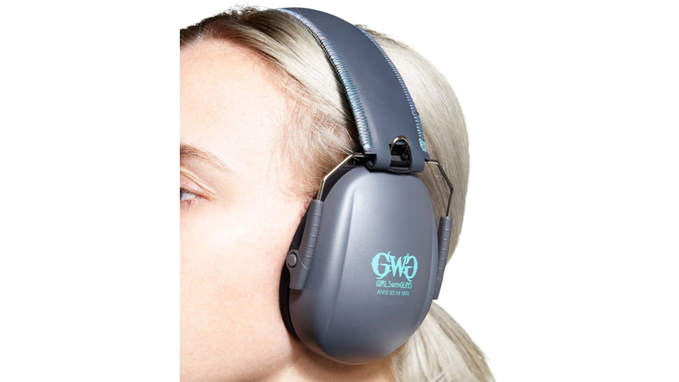 Girls With Guns Assure Low-Profile Earmuffs, 23 dB NRR, ANSI S3.19 &amp; CE EN352-1 Hearing Protection Rated, Gray/Teal/Black, One Size, 2319