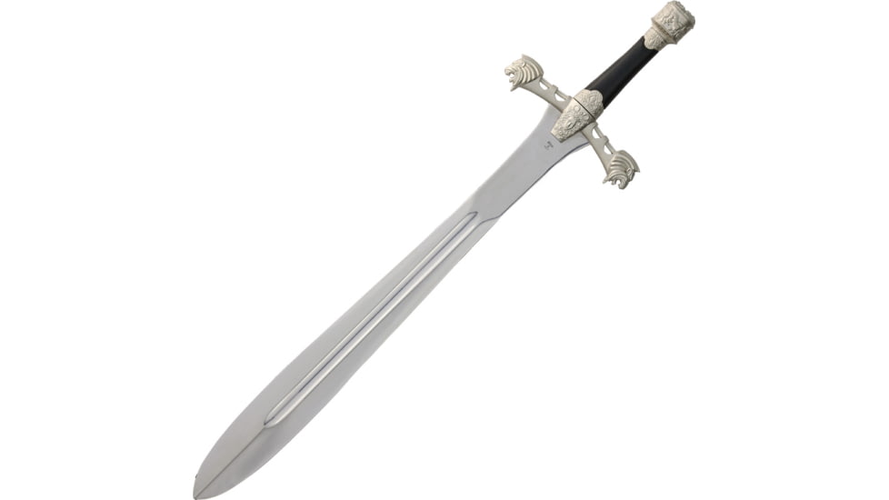 Gladius Persian Ceremonial Sword, 29 unsharpened carbon steel blade, Silver matte finish metal alloy handle, 266