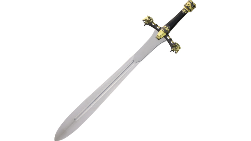 Gladius Persian Ceremonial Sword, 31 unsharpened carbon steel blade, Black and gold finish metal alloy handle, 267