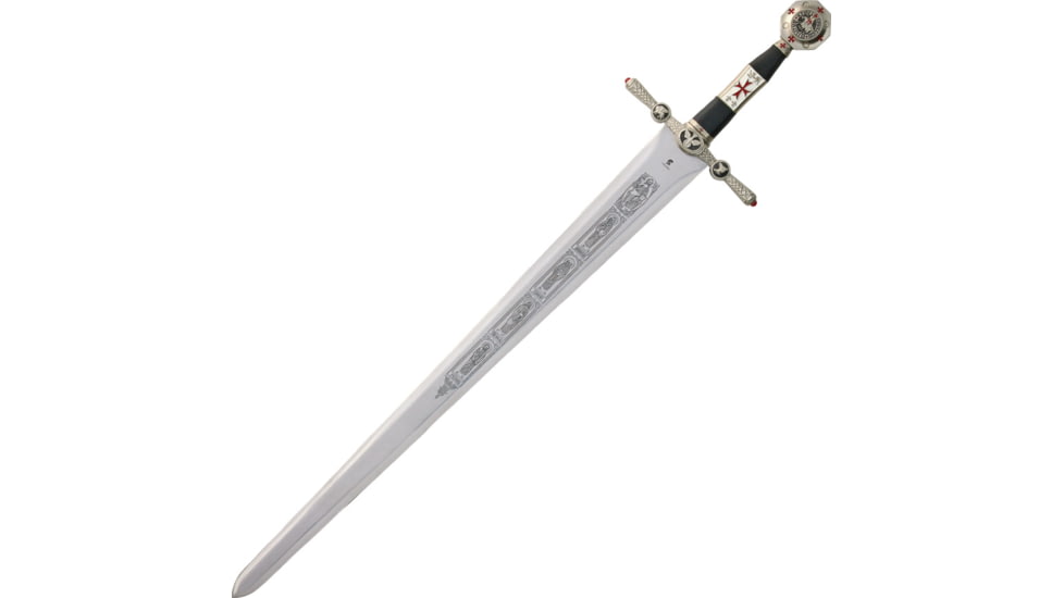 Gladius Silver Knights Of Heaven Sword, 31 unsharpened carbon steel blade, Silver matte finish metal alloy handle, 279