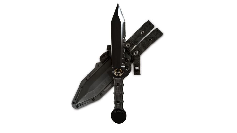 Gladius Thraex Xii Tactical Knive, Full Tang Titanium Coated Stainless Steel Serrated Blade, USG1CP