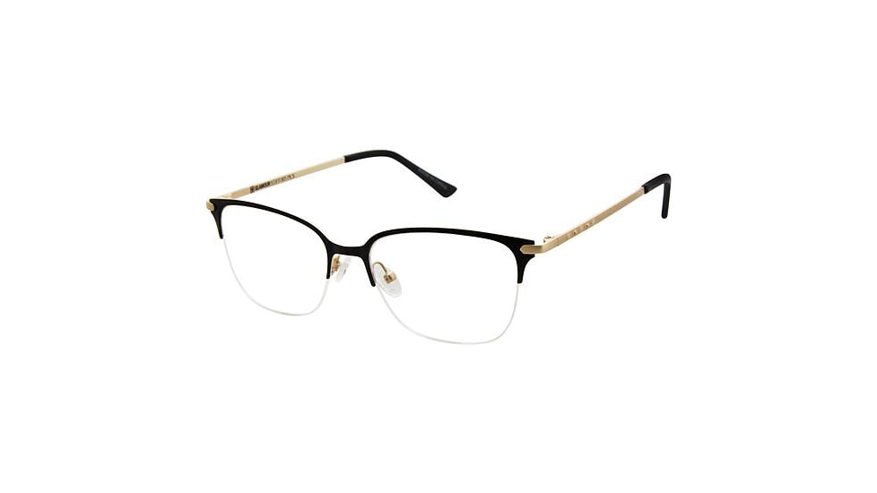 Glamour Editor's Pick GL1001 Progressive Prescription Eyeglasses - Frame Black / Gold, Size 53/17mm GL100101