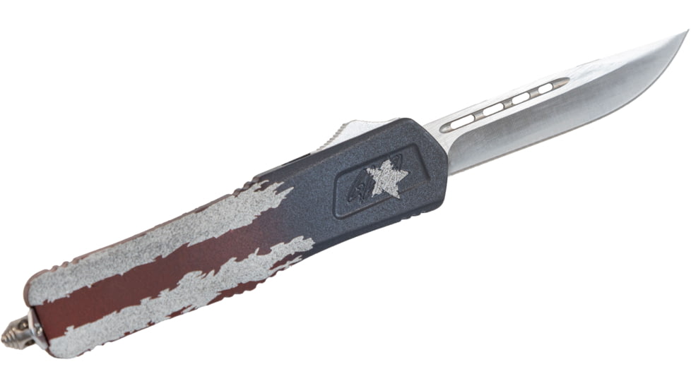 GLFA Smooth Spring Assisted OTF Knife, Smooth Blade, Red White and Blue, 8&quot;, GL-KMD-SMT F-AMF