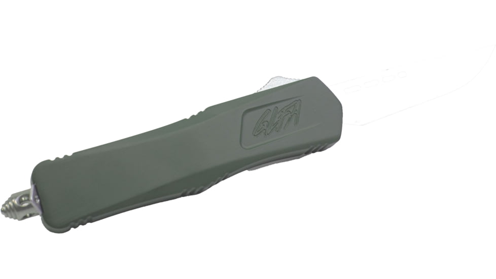 GLFA Spring Assisted OTF Knife, Serrated Blade, Charcoal Green, 8&quot;, GL-KMD-SRT CHG