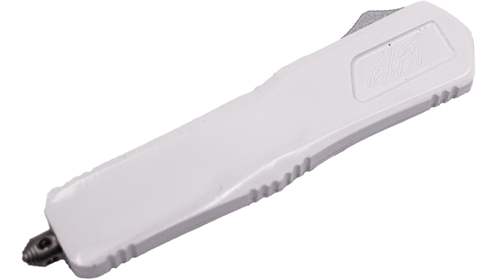 GLFA Spring Assisted OTF Knife, Serrated Blade, White, 8&quot;, GL-KMD-SRT WHT