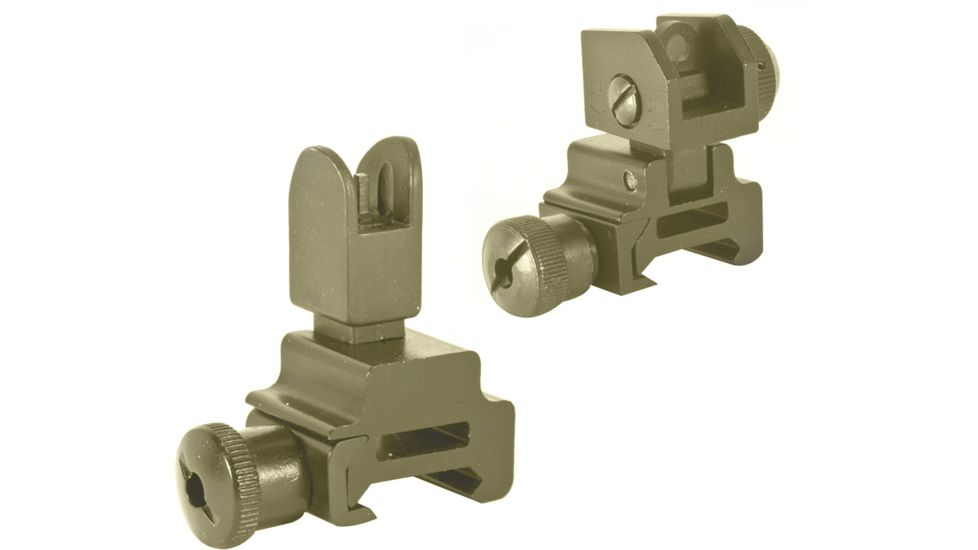 Global Military Gear AR15/M4 Front and Rear Flip-up Sight Combo - Tan GM-FRFUS1-T
