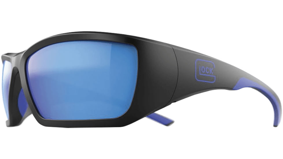 Glock Blue Line Tactical Glasses Blue Mirror Lens Black Frame, AS41040