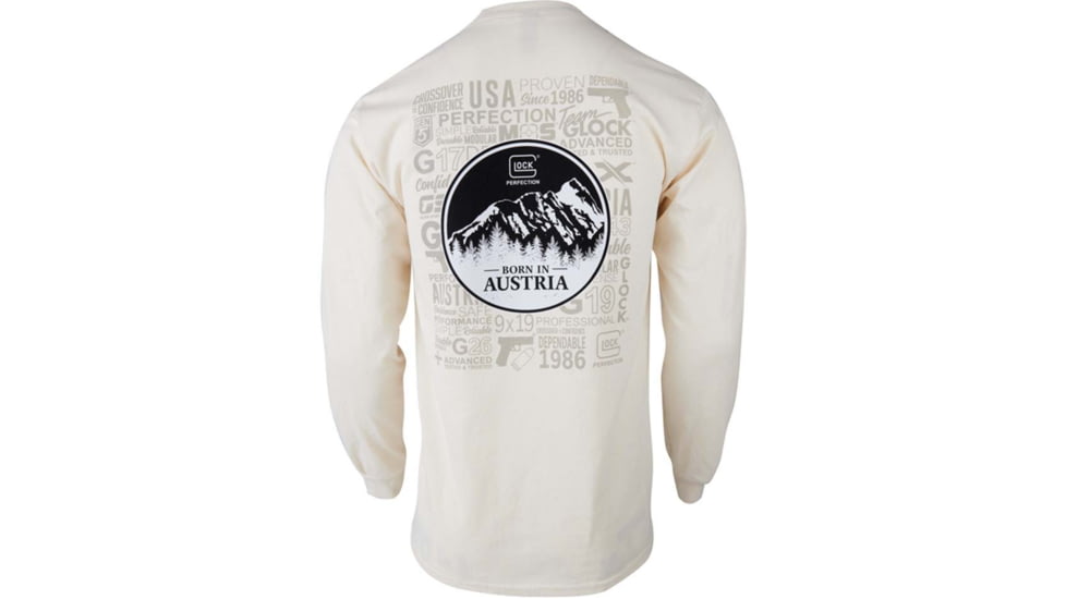 Glock Born In Austria Cotton Long Sleeve Shirt - Mens, Tan, Large, AP96073