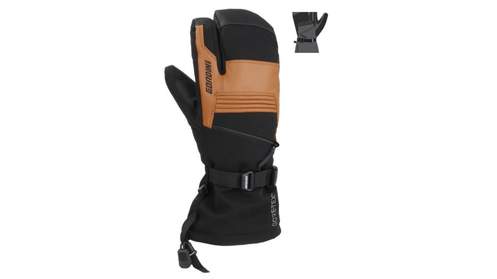 Gordini Gtx Storm Trooper 3- Finger - Men's, Gun Metal Black, Large, 4M1071-L-GUN METAL BLACK