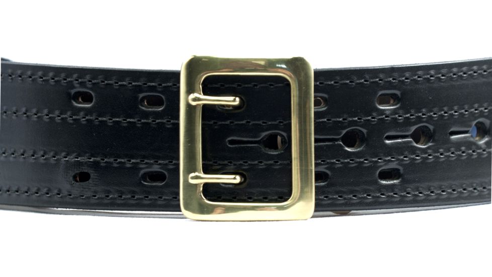 Gould &amp; Goodrich K-Force E-Z Slide Duty Belt, 4 Row Stitched, 36, Brass, Black, B49-36FL4RBR