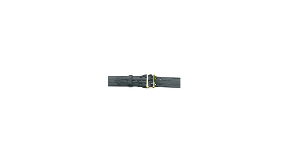 Gould & Goodrich Leather Lined Duty Belt, 4 Row Stitched, 44, Brass Buckle, Black, B59-44FL4RBR